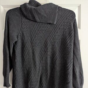 Colwater Creek Sweater - Dark Gray -  XL Asymetric cowl neck
